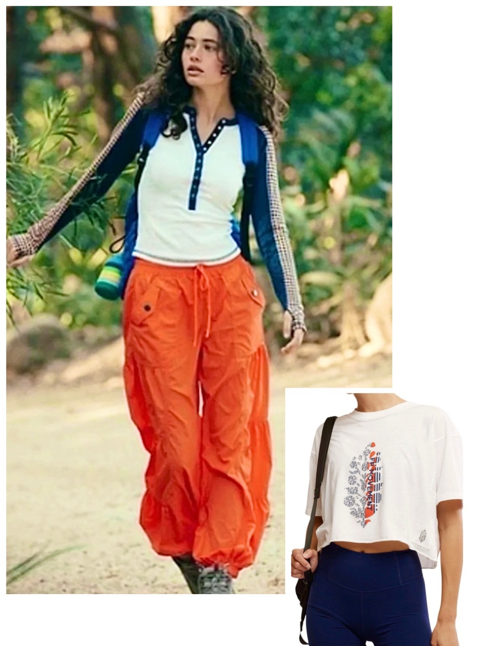 FREE PEOPLE SET LOGO CROP TEE & SET ME FREE PANTS SIZE XS!! LIKE NEW!!!